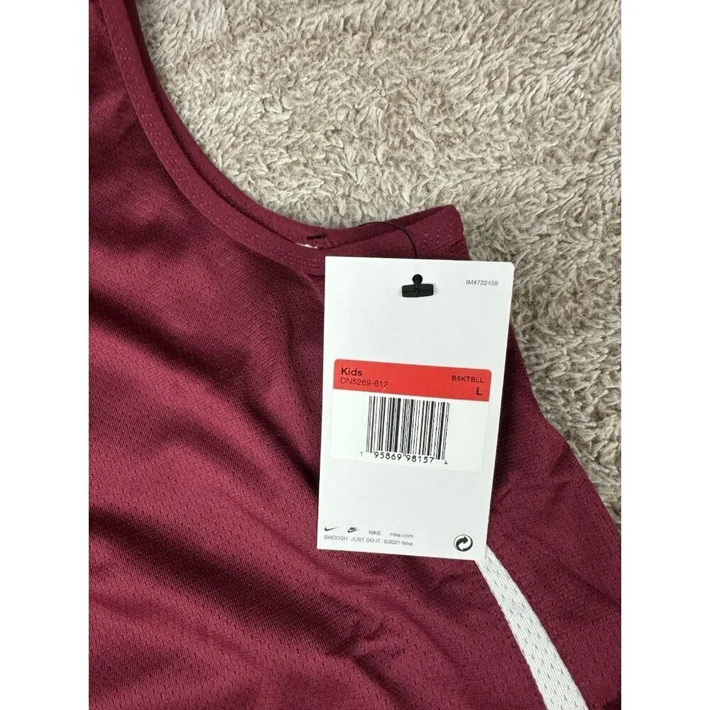 Nike Kids Reversible Basketball Jersey Maroon White DN5269-612 Size Large L NWT